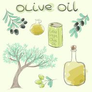 Hand drawn vector olive set