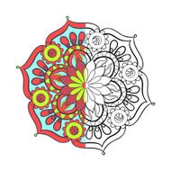 Zentangle stylized elegant color arabic Mandala for coloring pag