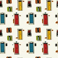 Seamless pattern with doors and windows N2