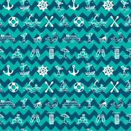Seamless pattern with sea icons