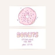 Business cards set with hand drawn cake