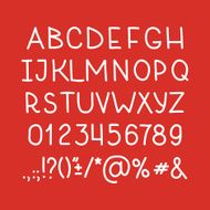 Type letters numbers and punctuation marks Hand drawin alphabet handwritting N3