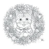 adorable kitty coloring page