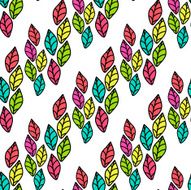 Seamless pattern with colored leaves on a white background N3