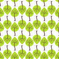 Seamless white background with green trees