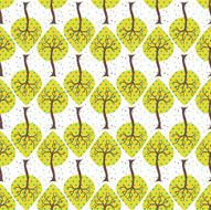 Seamless white background with yellow trees