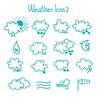 Hand drawn weather icon set