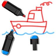 Doodle ship vector illustration