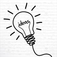 Light bulb icon idea symbol sketch in vector