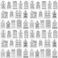 Seamless pattern with houses N3