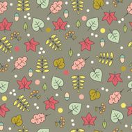 Autumn seamless pattern with leaves