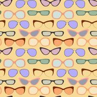 Vector hand drawn seamless pattern Retro vintage background Glasses frame