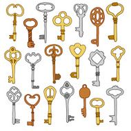 hand drawn key set N2