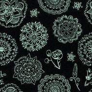 Vector monochrome floral pattern