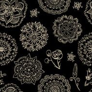 Vector monochrome floral pattern N2