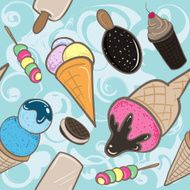 Vector Ice cream Seamless Pattern