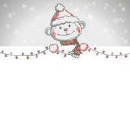Hand drawn Monkey holding banner N2