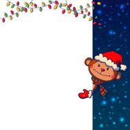 Hand drawn Monkey holding banner N3