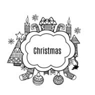 Christmas banner sketch set vectordesign illustration