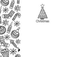 Christmas sketch icons isolation vertical banner vector design i