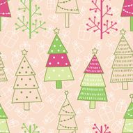 Fir-trees seamless pattern Christmas vector background