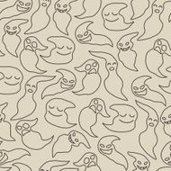 Seamless pattern with cute cartoon ghosts