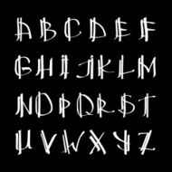 hand drawn vector letters of latin alphabet