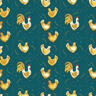 chickens seamless pattern background