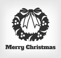 Merry Christmas Vector black icon logo illustration