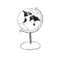 Classroom globe sketch sphere vector illustration