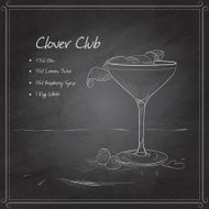 coctail clover club on black board N2