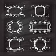 Vector frames set on the chalkboard