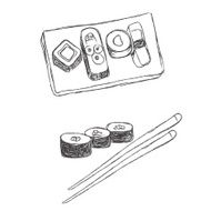 sushi doodle sketch