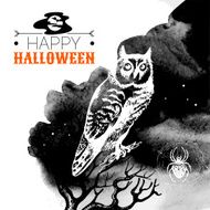 Halloween background Typographic poster Hand drawn sketch and N9