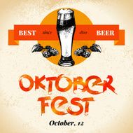 Oktoberfest vintage background Typographic poster Hand drawn s