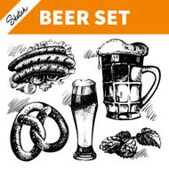 Sketch Oktoberfest set of beer Hand drawn illustrations N2