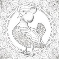 lovely mandarin duck coloring page
