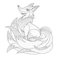 graceful fox coloring page N2