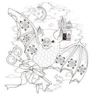 lovely bat coloring page