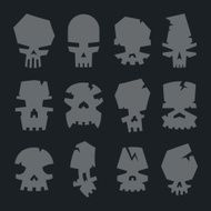 set of scary monsters skull characters N2