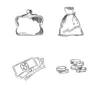 Vector sketch money icons N2