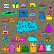 Doodle gift box color