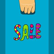 Hand holds a package with text sale N2