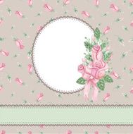 Vintage floral invitation card Watercolor rose bouquet pattern