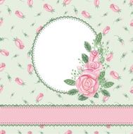 Vintage floral card invitation Watercolor rose bouquet ornament