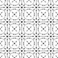 Geometric background with arrows and hearts ornament Print