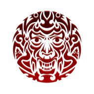 Evil face tribal tattoo ornament vector illustration