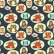 Doodle cats pattern