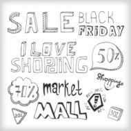 Collection of hand drawn doodles sales sketched tag Shopping discount