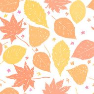Autumn leaves seamless pattern